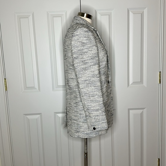 Rag & Bone Ames Deconstructed Tweed Cotton Blazer in Black and White Sz6 - Picture 7 of 11